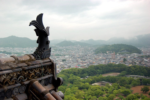 roof castle june japan himeji 2008 birdseyeview