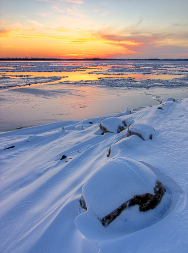 winter sunset snow cold ice water canon illinois freezing hdr aplusphoto vanagram