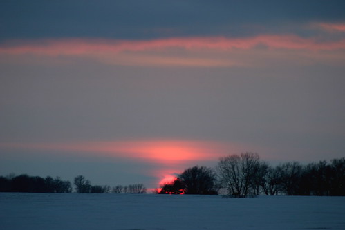 pink blue trees winter sunset sky snow clouds horizon iowa february markevans chimothy27