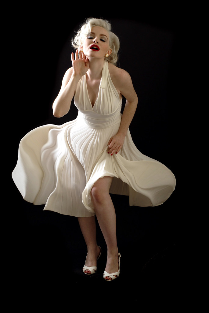 Marilyn Monroe Impersonator Arianna in Replica of White Se ...