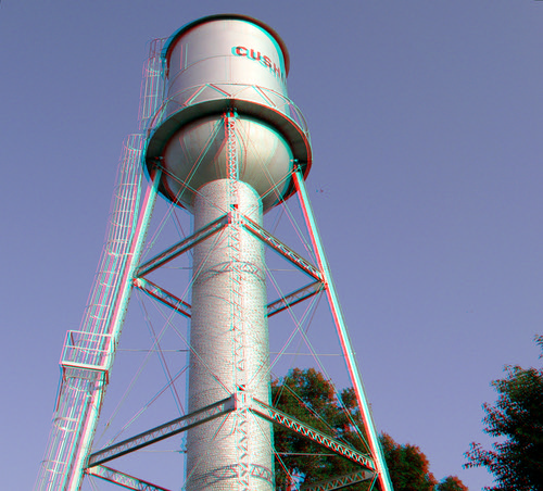 old rural stereoscopic stereophoto 3d construction antique watertower anaglyph structure anaglyphs redcyan 3dimages 3dphoto 3dphotos 3dpictures stereopicture