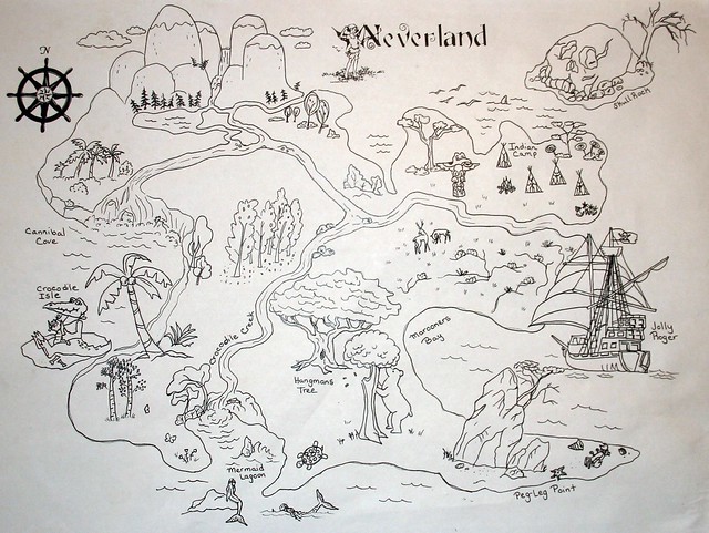 neverland map coloring pages - photo #6