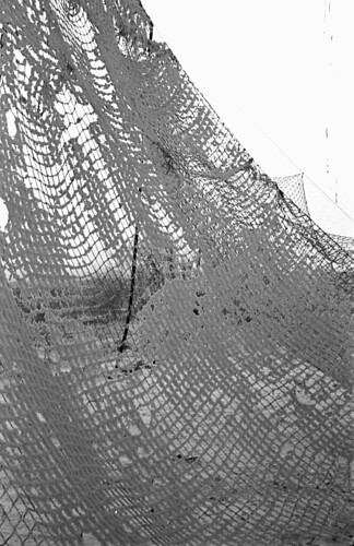 Snow on camouflage net 03