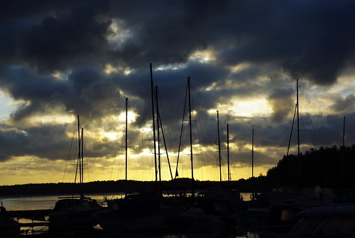 sky cloud sun nature water sunrise boats boat pentax sweden åmål k200d
