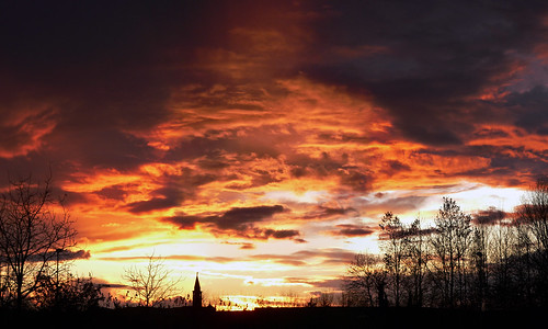 sunset sky panorama colors clouds fire zoom arzergrande