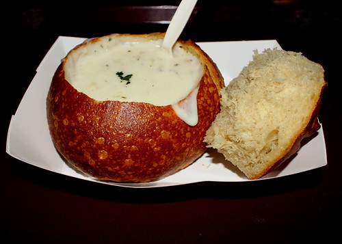 Sourdough Bread Bowl + Clam Chowder Soup