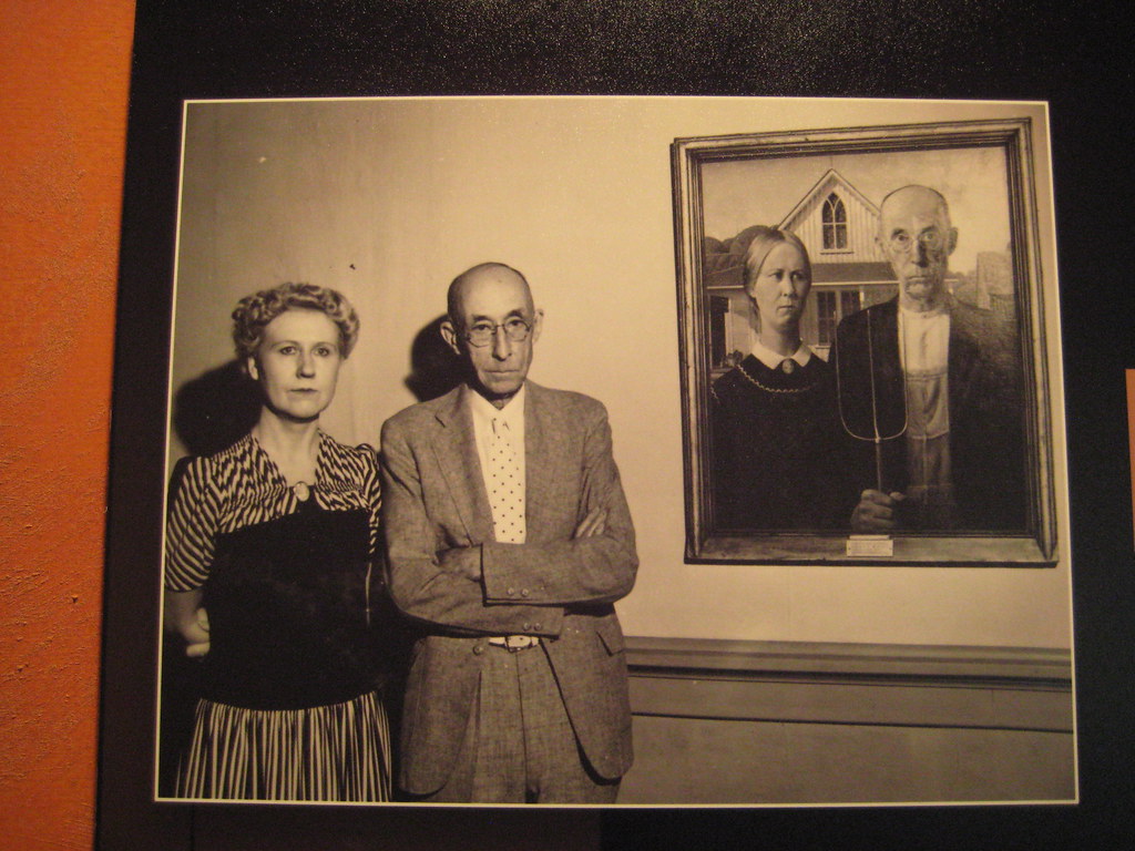 Posing By Their Likeness In American Gothic