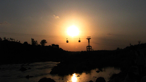 sunset nature river