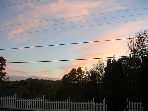 sunset moon fall asheville dusk