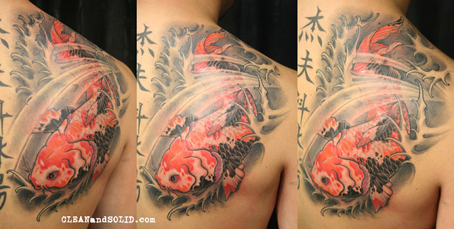 Koi - Custom Tattooing by Kevin Riley - More at CLEANandSOLID.com