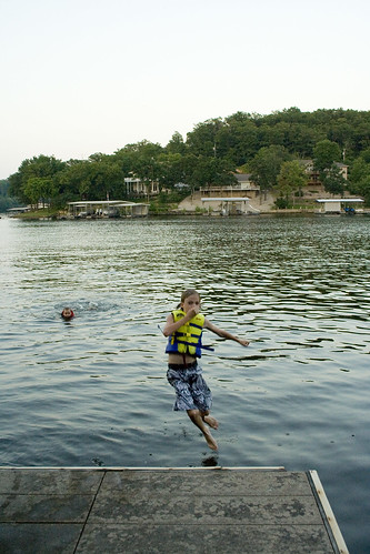 boy sunset lake water swimming jump dock dusk dive missouri nephews canopener lakeoftheozarks