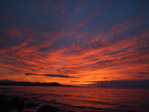 blue sunset water clouds georgia island golden bc strait gabriola