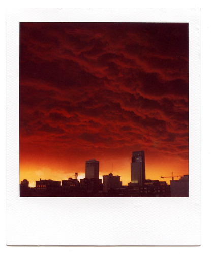 sunset storm film skyline clouds polaroid nebraska omaha polaroid600 slr690