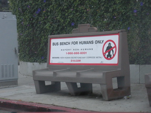 Bus Bench for Humans Only