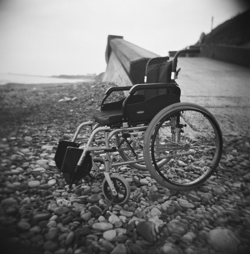 wheelchair at seaham (holga)