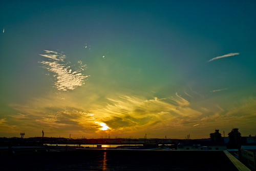 light sunset sky building tower japan river evening draw jpn aichiken dp1 ogakie ogakiechou