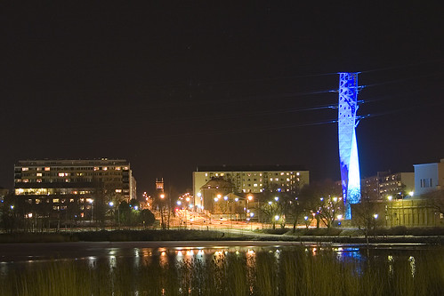 blue tower night finland power vaasa