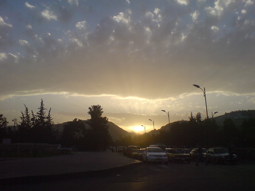 sunset sun nature syria damascus rayes