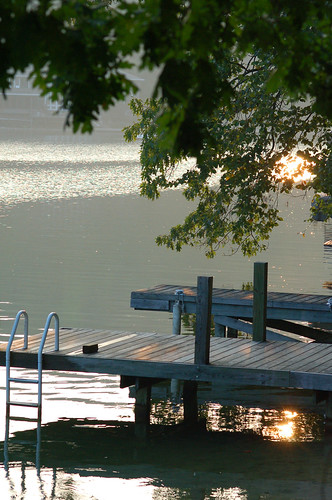 sunset ohio lake water docks carter lakehouse whitt hideawayhills