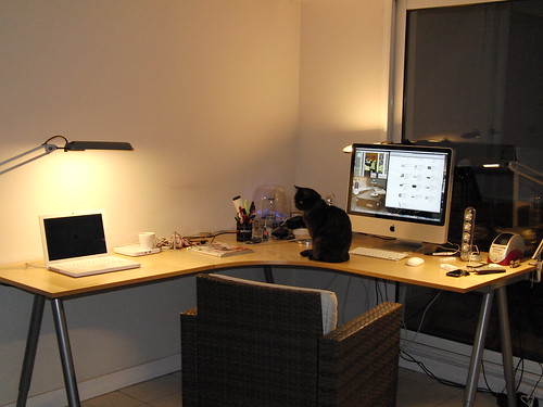 my new desk at night