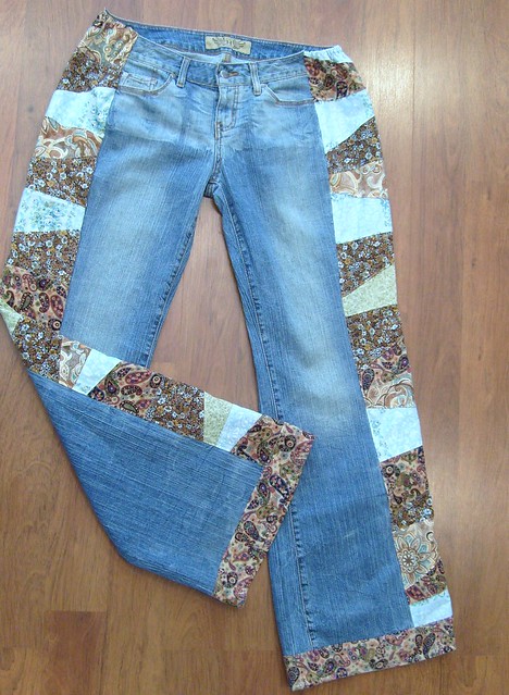 Hippie patchwork jeans ooak | Handmade side panel patchwork … | Flickr ...