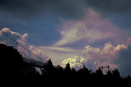 bridge mountains weather silhouette clouds nc blueridgemountains justclouds goldstaraward peachofashot
