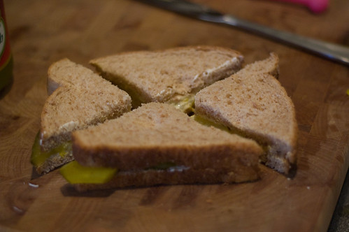 Jessica's specialty - a pickle sandwich