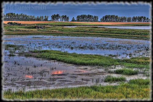 sunset water reflections midwest farm north grand nd fields forks storms slough dakota hdr kellys prarie grandforks 8exp
