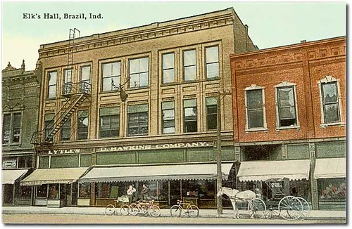 brazil horses people usa signs man color men history buildings advertising indiana streetscene transportation shops pedestrians storefronts buggies businesses claycounty hoosierrecollections