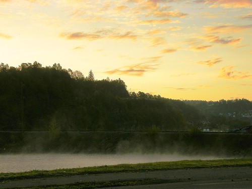 sky water norway fog clouds sunrise landscape scenery porsgrunn telemark anawesomeshot herøya