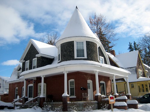 winter house snow tower michigan mountpleasant porch universityavenue turret isabellacounty niceporch