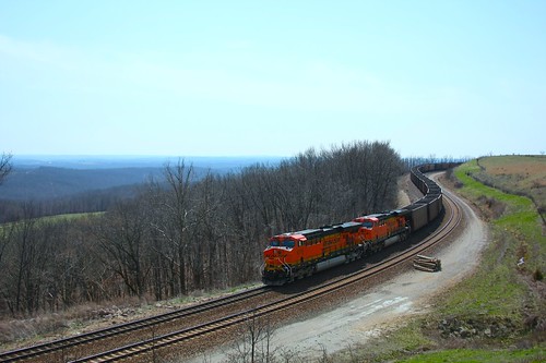 railroad orange train landscape diesel missouri coal coaltrain es44ac