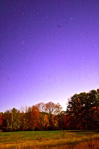 sky orange moon fall field leaves night skyscape landscape nightscape purple north foliage mount tully