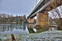 Muret, le Pont de la Garonne sous la neige