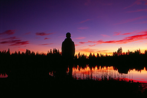 sunset selfportrait film clouds 35mm landscape velvia 100 velvia100 lakeputt