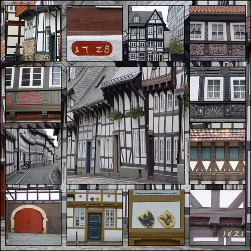 collage germany mosaic altstadt unescoworldheritage harz goslar fachwerk niedersachsen ph014 unescoweltkulturerbe riesenfotos