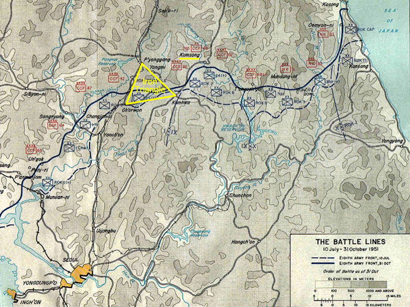 Map: Korean War MLR, July-October 1951 - a photo on Flickriver