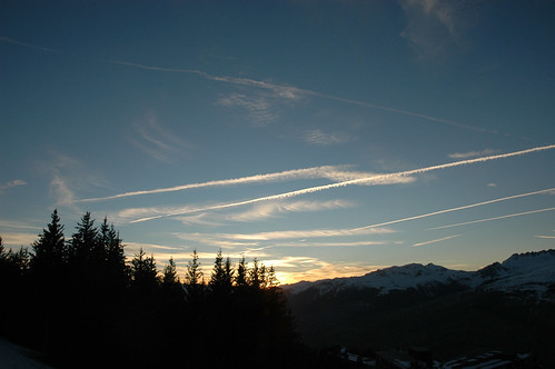 sunset sky mountain snow france alps lesarcs