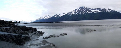 autostitch panorama snow mountains rock alaska clouds point mud panoramic east inlet mudflats turnagainarm turnagain cookinlet birdpoint loess kenaimountains