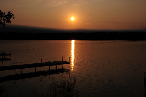 sunset lake dock littlelakestgermain estroldresort