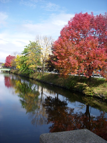 new autumn england reflection fall mill water landscape canal nikon maine coolpix lewiston s51 endland