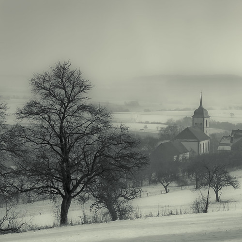 winter blackandwhite church fog landscape nebel kirche jakobsweg saarland 500x500 schwarzweis anawesomeshot winner500 medelsheim