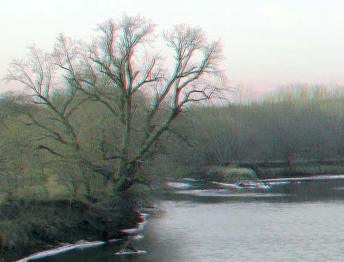 winter water river stereoscopic stereophoto 3d rustic anaglyph iowa redcyan 3dimages 3dphoto 3dphotos 3dpictures stereopicture