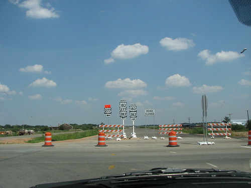 texas highways roadsigns seymour highwaysigns roadconstruction us183 us283 us277