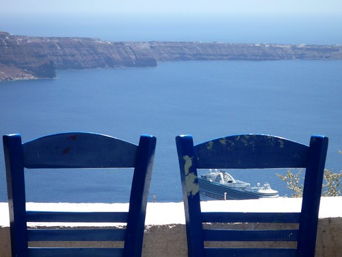 blue sea panorama hotel mare view blu santorini greece nave grecia caldera azzurro sedie crociera thira fira cicladi imerovigli firostefani egeo