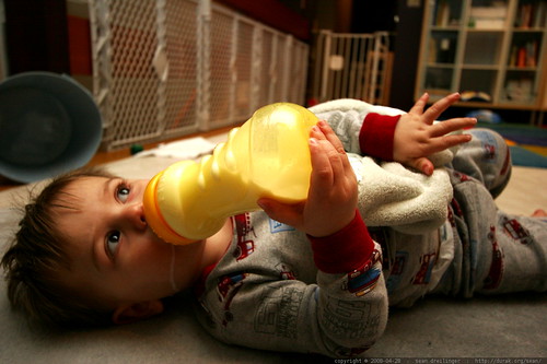 having a bottle of milk before bed    MG 1620