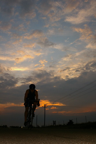 road sunset bike cycling shadows