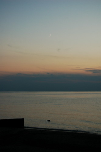 sunset moon ontario canada beach geotagged hillsboro geo:lon=82092419 geo:lat=43113829