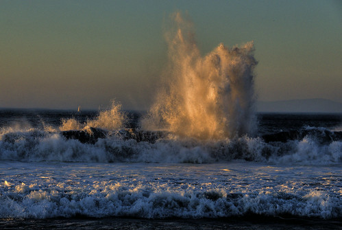 sunset reflection beach ocean water wave surf sailboat seaside monterey california 200811 explore explosion 356