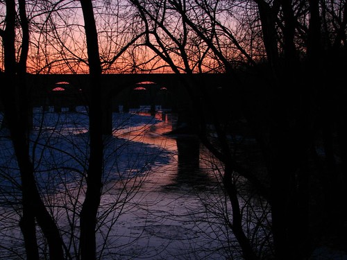 trees ice sunrise river bridges susquehannariver ericbeyeler